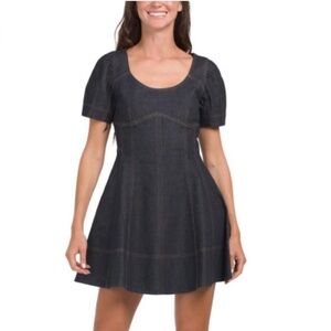 Tanya Taylor 99% Organic Cotton,1% Elastane, Denim Design Dress, Size 10